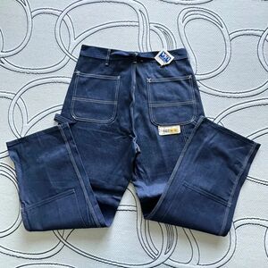 Vintage Sears Union Made in USA Denim Double Knee Carpenter Jeans Size 34X30